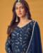 Picture of Pretty Navy Blue Straight Cut Salwar Kameez