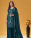 Picture of Well Formed Teal Blue Straight Cut Salwar Kameez