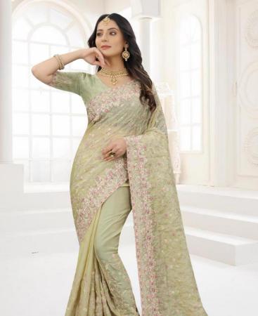 Picture of Amazing Pista Designer Saree