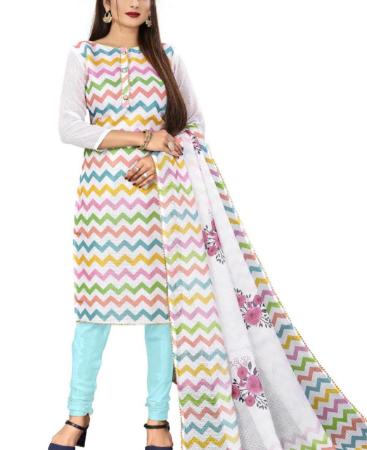 Picture of Statuesque White Cotton Salwar Kameez