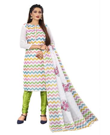 Picture of Magnificent White Cotton Salwar Kameez