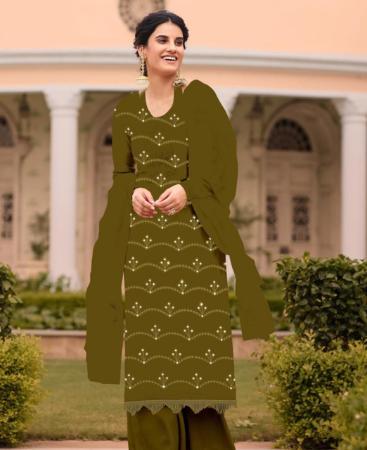 Picture of Exquisite Mahendi Straight Cut Salwar Kameez