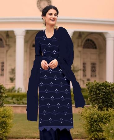 Picture of Alluring Blue Straight Cut Salwar Kameez