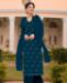 Picture of Elegant Teal Blue Straight Cut Salwar Kameez