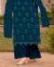 Picture of Elegant Teal Blue Straight Cut Salwar Kameez