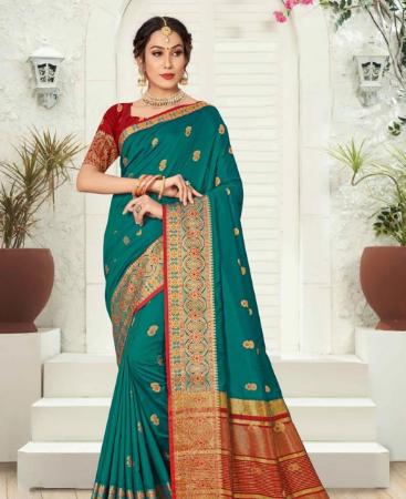 Picture of Alluring Teal Casual Saree