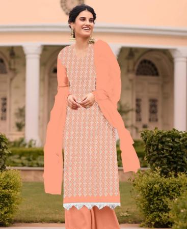 Picture of Sightly Peach Straight Cut Salwar Kameez