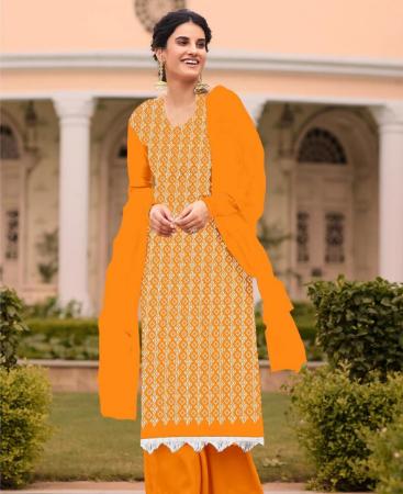 Picture of Sublime Orange Straight Cut Salwar Kameez