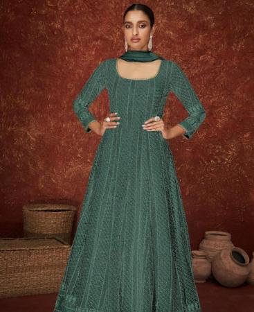 Picture of Beautiful Green Anarkali Salwar Kameez