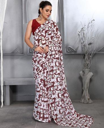 Picture of Elegant Maroon Casual Saree