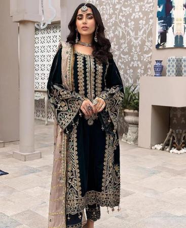 Picture of Magnificent Black Straight Cut Salwar Kameez