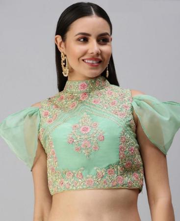 Picture of Splendid Sea Green Designer Blouse