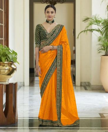 Picture of Resplendent Yellow Casual Saree