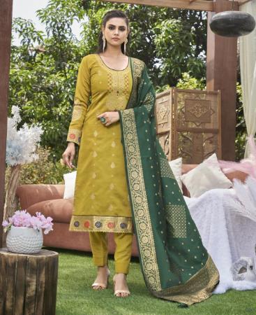 Picture of Stunning Mustard Straight Cut Salwar Kameez