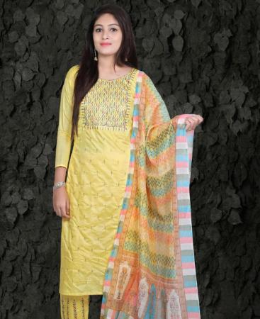 Picture of Magnificent Yellow Readymade Salwar Kameez