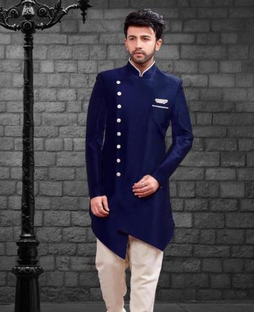 Picture of Statuesque Navy Blue Indo Western