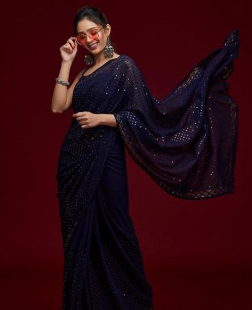 Picture of Magnificent Blue Casual Saree