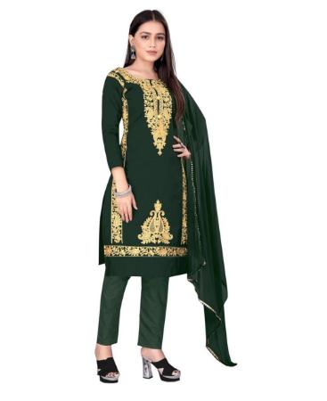 Picture of Superb Green Straight Cut Salwar Kameez