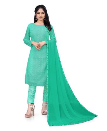 Picture of Classy Sea Green Straight Cut Salwar Kameez