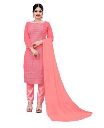 Picture of Charming Peach Straight Cut Salwar Kameez