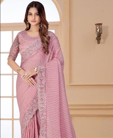 Picture of Fascinating Pink Silk Saree