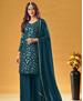 Picture of Excellent Teal Straight Cut Salwar Kameez