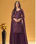 Picture of Magnificent Wine Straight Cut Salwar Kameez