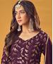 Picture of Magnificent Wine Straight Cut Salwar Kameez