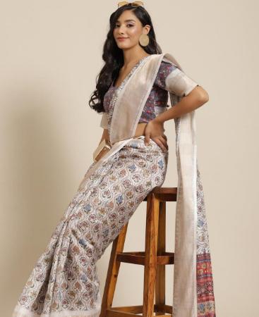 Picture of Pretty Cream Casual Saree