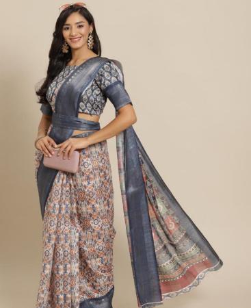 Picture of Excellent Grey Casual Saree