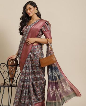 Picture of Delightful Wine Casual Saree