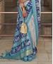 Picture of Superb Off White & Firozi Fashion Saree