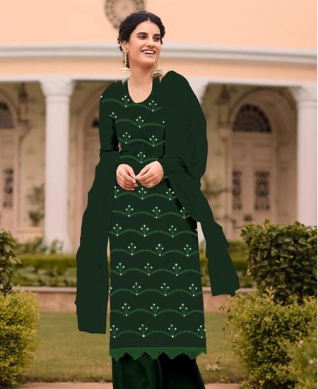 Picture of Pretty Green Straight Cut Salwar Kameez