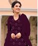 Picture of Delightful Wine Straight Cut Salwar Kameez