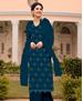 Picture of Elegant Teal Blue Straight Cut Salwar Kameez