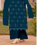 Picture of Elegant Teal Blue Straight Cut Salwar Kameez