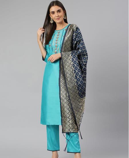 Picture of Graceful Sky Blue Readymade Salwar Kameez