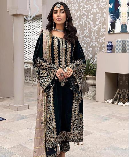 Picture of Magnificent Black Straight Cut Salwar Kameez