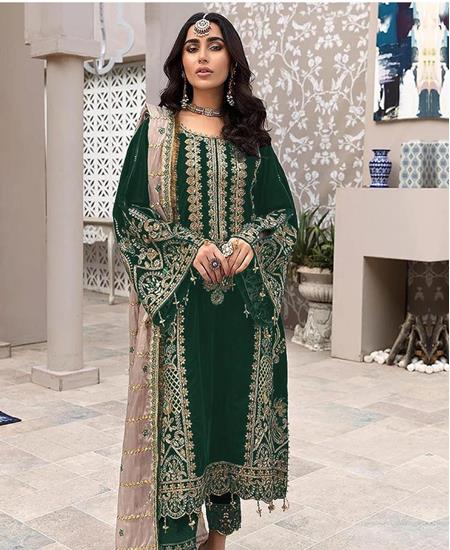 Picture of Amazing Green Straight Cut Salwar Kameez