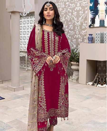 Picture of Pleasing Pink Straight Cut Salwar Kameez