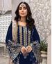 Picture of Amazing Blue Straight Cut Salwar Kameez