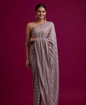 Picture of Gorgeous Grey Casual Saree