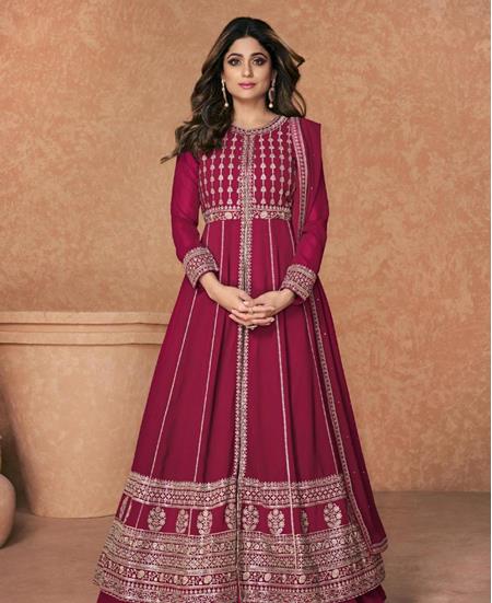 Picture of Comely Pink Party Wear Salwar Kameez