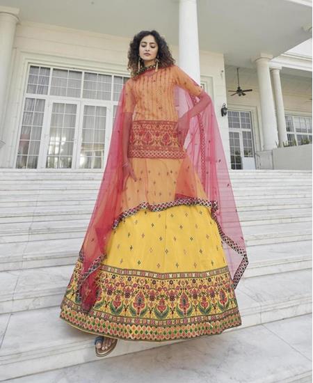 Picture of Graceful Yellow Lehenga Choli