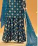 Picture of Elegant Blue Straight Cut Salwar Kameez