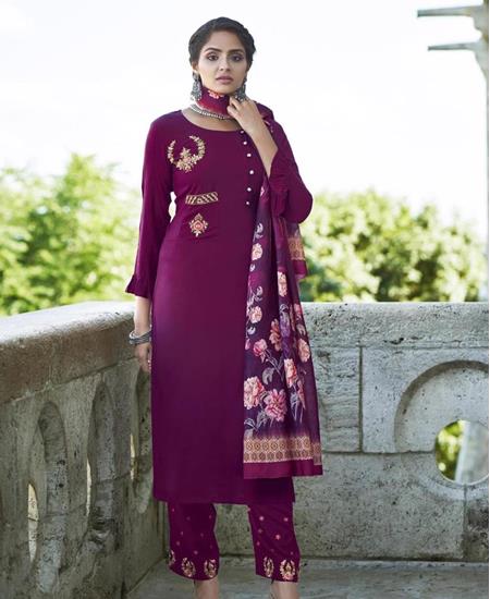 Picture of Beauteous Burgundy Readymade Salwar Kameez