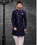 Picture of Elegant Navy Blue Indo Western