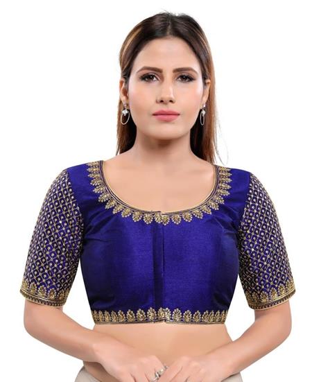 Picture of Appealing Navy Blue Designer Blouse