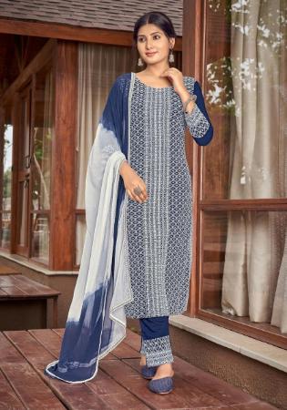 Picture of Comely Cobalt Blue Readymade Salwar Kameez