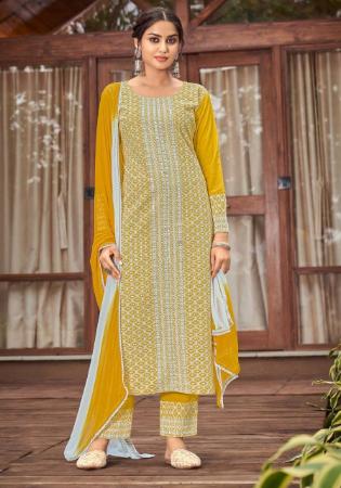 Picture of Shapely Electric Yelow Readymade Salwar Kameez